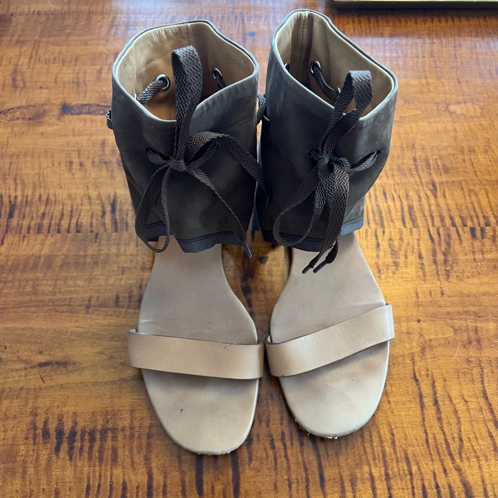 See by Chloe Leather and Suede two-tone tan/brown sandals